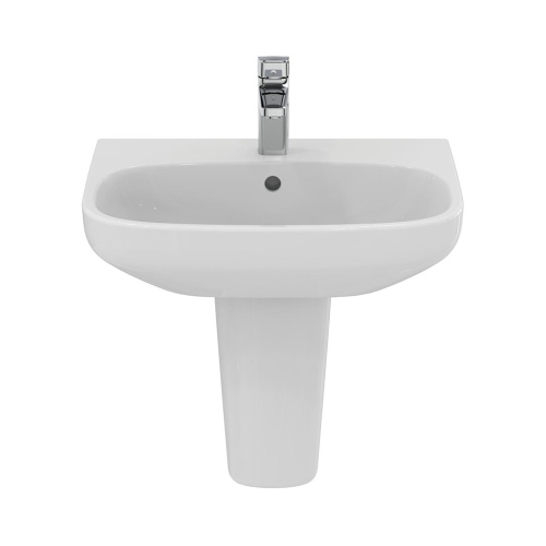 Immagine di Ideal Standard I.LIFE A lavabo sospeso o da appoggio L.55 cm, monoforo, con troppopieno, colore bianco finitura lucido T451201