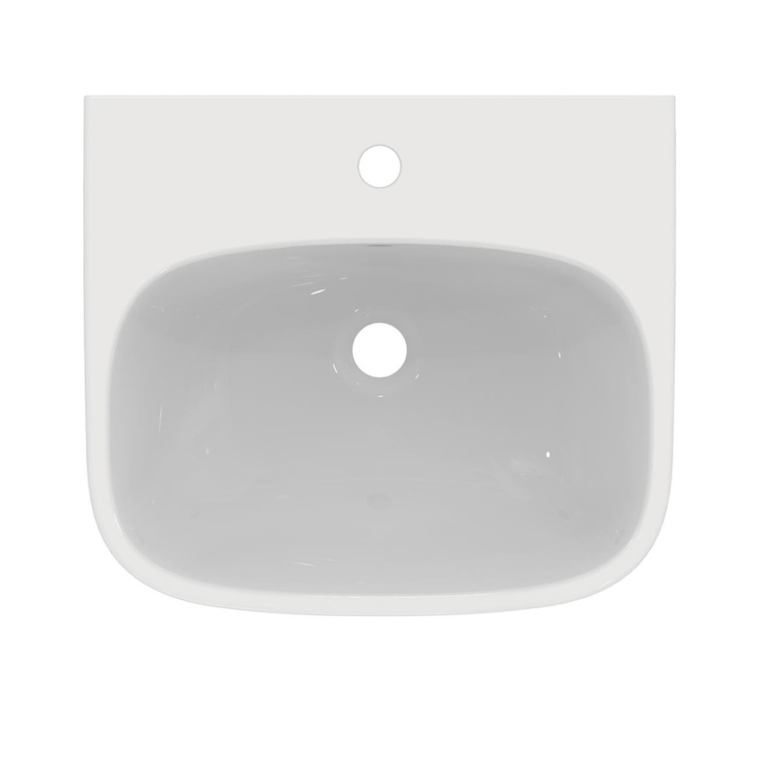 Immagine di Ideal Standard I.LIFE A lavabo sospeso o da appoggio L.50 cm, monoforo, con troppopieno, colore bianco finitura lucido T451301