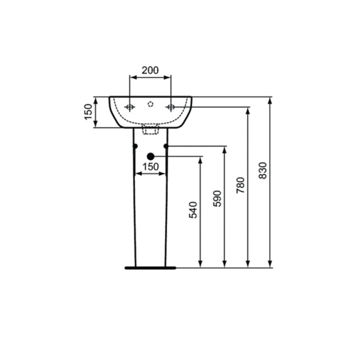 Immagine di Ideal Standard I.LIFE A colonna per lavamani, colore bianco finitura lucido T452001