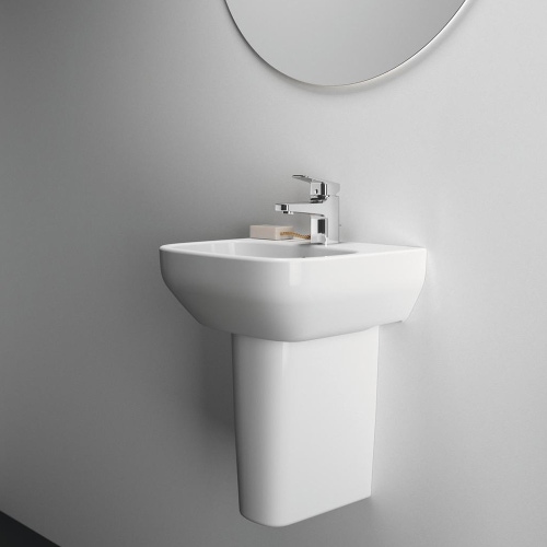 Immagine di Ideal Standard I.LIFE A semicolonna per lavamani, colore bianco finitura lucido T452101