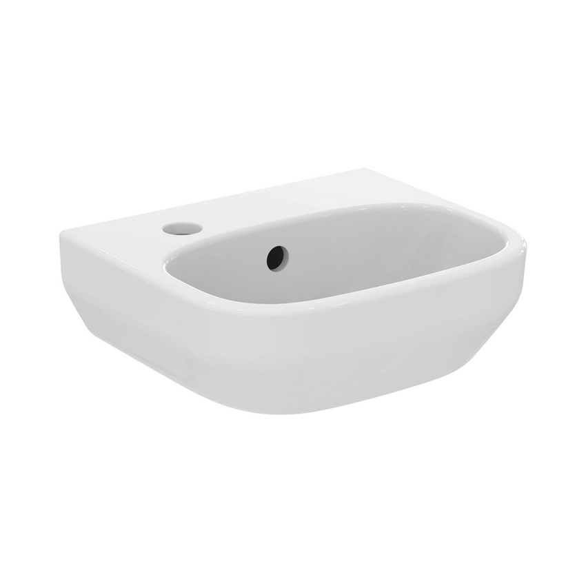 Immagine di Ideal Standard I.LIFE A lavamani L.35 cm, con foro a sinistra, con troppopieno, colore bianco finitura lucido T451501