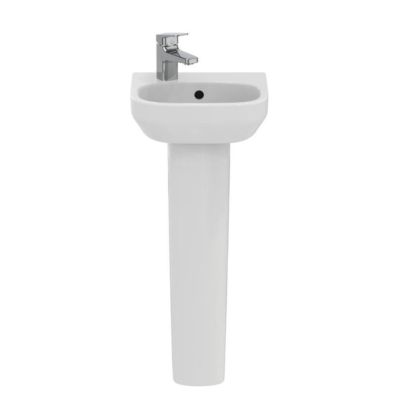 Immagine di Ideal Standard I.LIFE A lavamani L.35 cm, con foro a sinistra, con troppopieno, colore bianco finitura lucido T451501