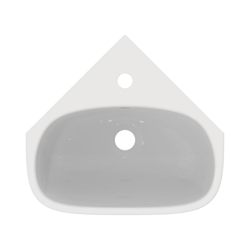Immagine di Ideal Standard I.LIFE A lavamani angolare L.45 cm, monoforo, con troppopieno, colore bianco finitura lucido T451601