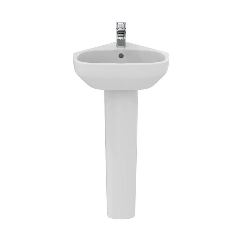 Immagine di Ideal Standard I.LIFE A lavamani angolare L.45 cm, monoforo, con troppopieno, colore bianco finitura lucido T451601