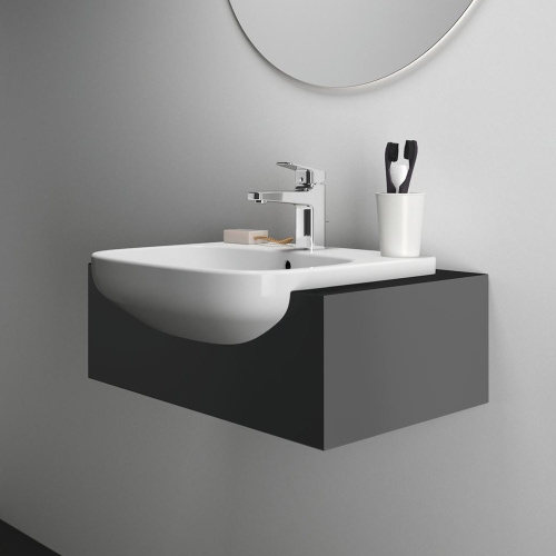 Immagine di Ideal Standard I.LIFE A lavabo da semincasso L.50 cm, monoforo, con troppopieno, colore bianco finitura lucido T451701