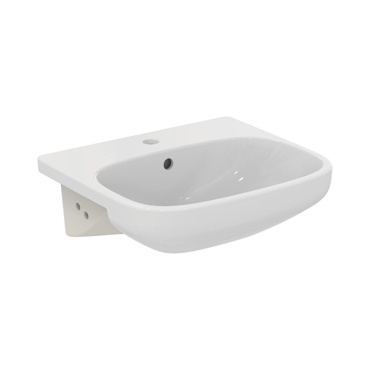 Immagine di Ideal Standard I.LIFE A lavabo da semincasso L.50 cm, monoforo, con troppopieno, colore bianco finitura lucido T451701