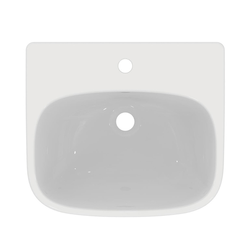 Immagine di Ideal Standard I.LIFE A lavabo da semincasso L.50 cm, monoforo, con troppopieno, colore bianco finitura lucido T451701