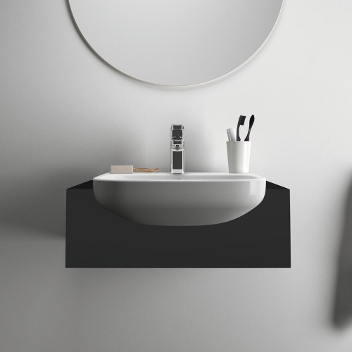 Immagine di Ideal Standard I.LIFE A lavabo da semincasso L.50 cm, monoforo, con troppopieno, colore bianco finitura lucido T451701