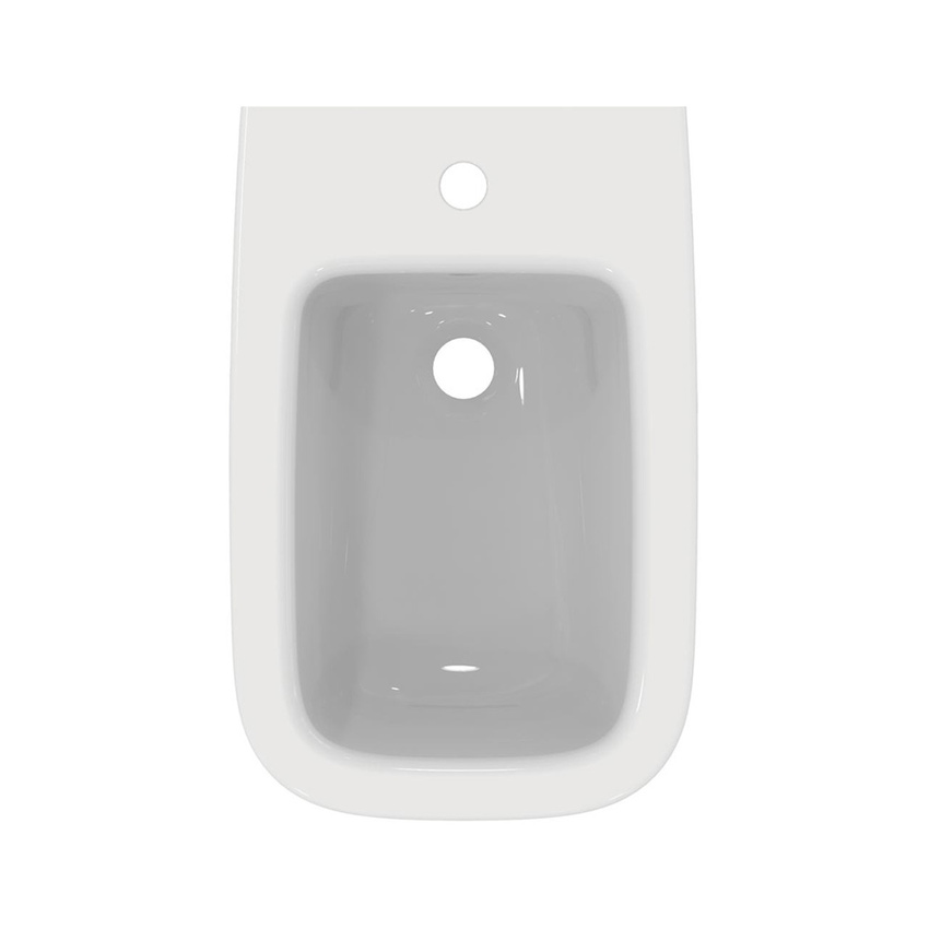 Immagine di Ideal Standard I.LIFE A set sanitari sospesi, vaso RimLS+ con sedile a chiusura rallentata, bidet monoforo con troppopieno, colore bianco finitura lucido T452301-T452401-T453101