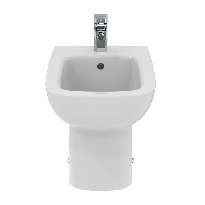 Immagine di Ideal Standard I.LIFE A bidet a terra, monoforo, per installazione a filo parete, con troppopieno, colore bianco finitura lucido T452601