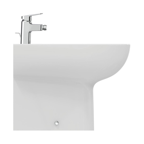 Immagine di Ideal Standard I.LIFE A bidet a terra, monoforo, per installazione a filo parete, con troppopieno, colore bianco finitura lucido T452601