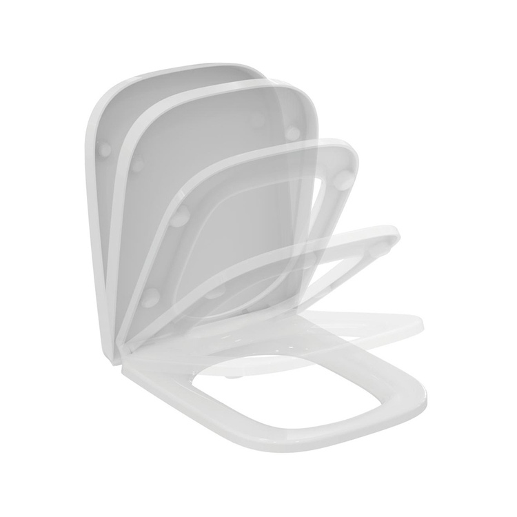 Ideal Standard I.LIFE A sedile avvolgente a chiusura rallentata, colore bianco finitura lucido T453101