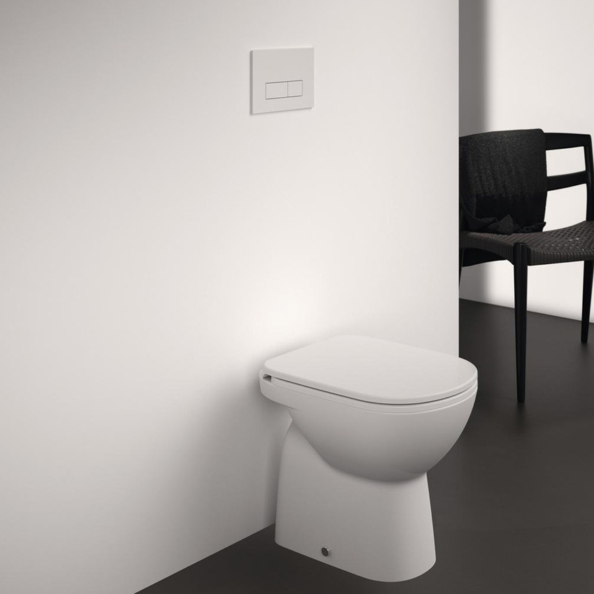 Immagine di Ideal Standard I.LIFE A sedile per vasi a terra staccati da parete, cerniera in metallo, senza discesa rallentata, colore bianco finitura lucido T467801