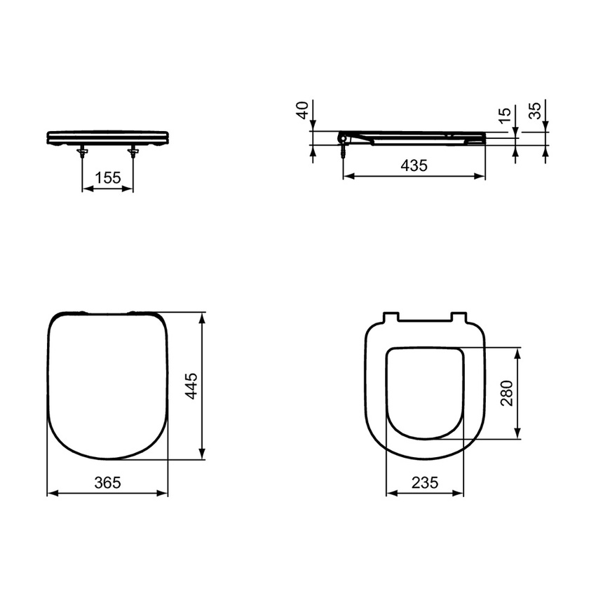 Immagine di Ideal Standard I.LIFE A sedile per vasi a terra staccati da parete, cerniera in metallo, senza discesa rallentata, colore bianco finitura lucido T467801