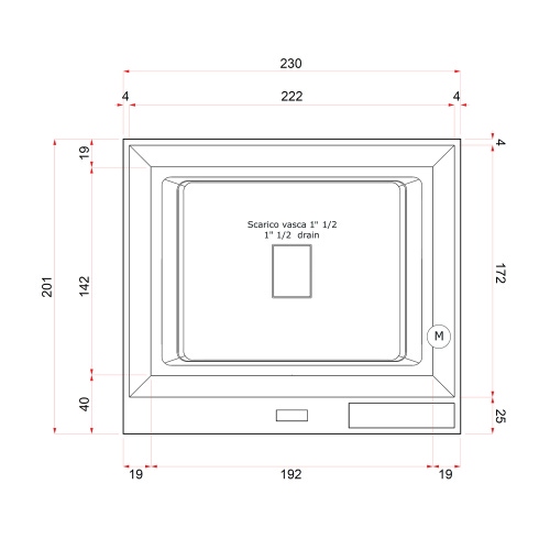 Immagine di Treesse GHOST FUSION ACTIVE 230 minipiscina da interno rettangolare L.230 H.67 P.200 cm, con idromassaggio Ghost System e comando touch V865LI