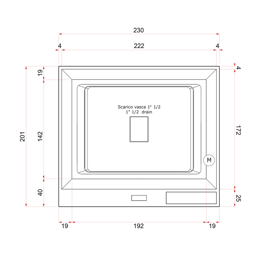 Immagine di Treesse GHOST FUSION ACTIVE 230 minipiscina da interno rettangolare L.230 H.67 P.200 cm, con idromassaggio Ghost System e comando touch V865LI