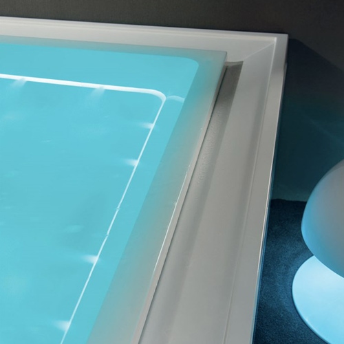 Immagine di Treesse GHOST FUSION ACTIVE 230 minipiscina rettangolare L.230 H.67 P.200 cm, con idromassaggio Ghost System e comando touch V865EBN