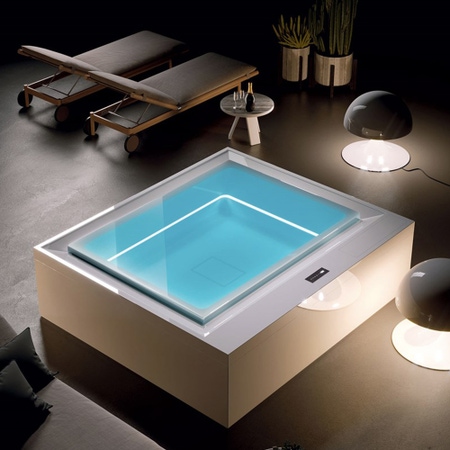 Immagine di Treesse GHOST FUSION ACTIVE 230 minipiscina rettangolare L.230 H.67 P.200 cm, con idromassaggio Ghost System e comando touch V865EBN