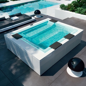 Immagine di Treesse GHOST ZEN ACTIVE PR1 minipiscina idromassaggio L.235 P.300 H.85 cm, con comando touch, cromoterapia con led, 4 cuscini e pannelli laterali e copertura termica (disponibile con consegna a ottobre 2022) V203M-B22GZA-V203CTGR-S-3AV.CZE
