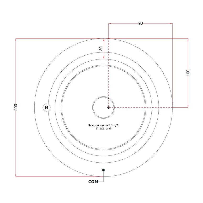 Immagine di Treesse GHOST FUSION SPA 200 minipiscina rotonda Ø 200 H.67 cm, con idromassaggio Ghost System e comando touch V861EBN