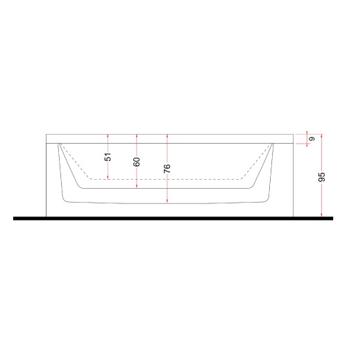 Immagine di Treesse GHOST MAYA minipiscina rettangolare L.260 P.205 H.95 cm, con idromassaggio Ghost System e comando touch V232GBN