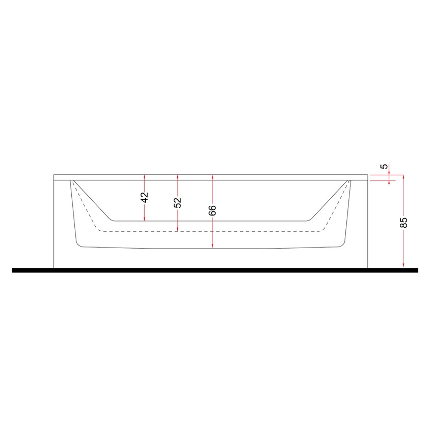 Immagine di Treesse GHOST REST minipiscina rettangolare L.240 P.195 H.85 cm, con idromassaggio Ghost System e comando touch V192H