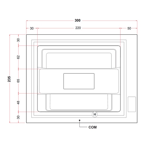 Immagine di Treesse GHOST ZEN ACTIVE minipiscina rettangolare L.300 P.235 H.85 cm, con idromassaggio 24 jet Ghost System e comando touch V2031BN