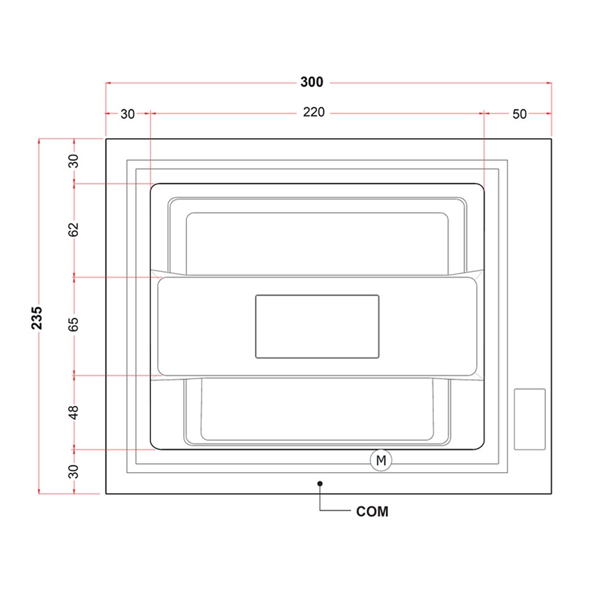 Immagine di Treesse GHOST ZEN ACTIVE minipiscina rettangolare L.300 P.235 H.85 cm, con idromassaggio 24 jet Ghost System e comando touch V2031BN