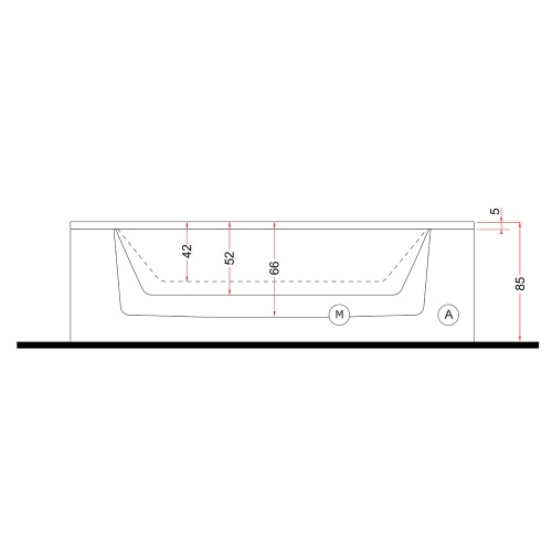 Immagine di Treesse GHOST ZEN minipiscina rettangolare L.280 P.235 H.85 cm, con idromassaggio 40 jet Ghost System e comando touch V2022BN