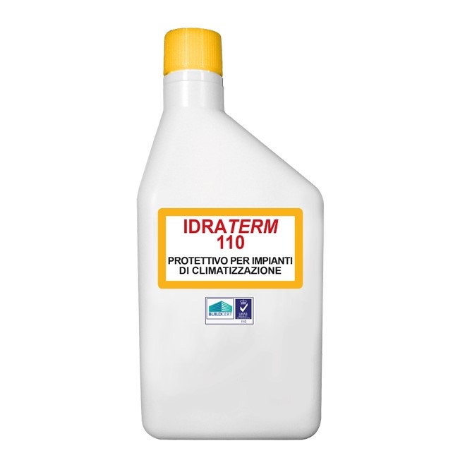 Immagine di Foridra IDRATERM 110 inibitore di corrosione/filmante e antincrostante per impianti di riscaldamento a pH neutro, indicato per defangatori IDRAMAG, bottiglia da 0.5 kg I.110B05