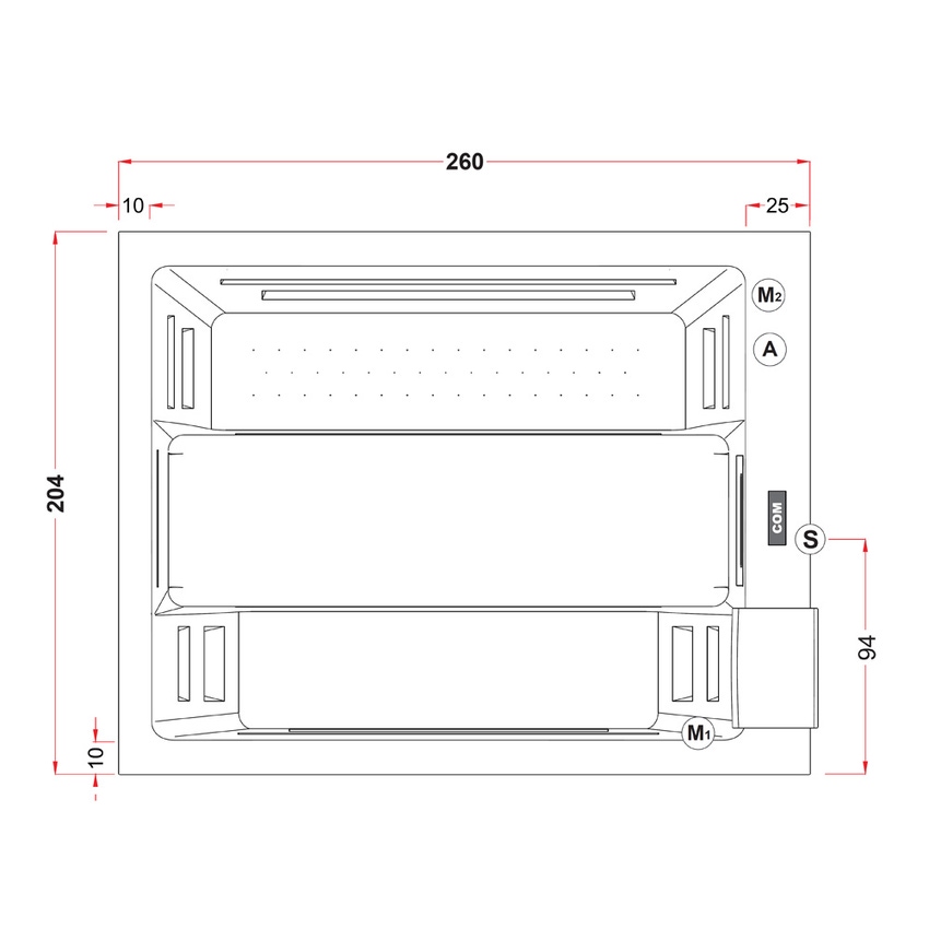 Immagine di Treesse GHOST PLUS MAYA GP minipiscina rettangolare L.260 P.205 H.95 cm, con idromassaggio Ghost System, airpool e comando touch V230T