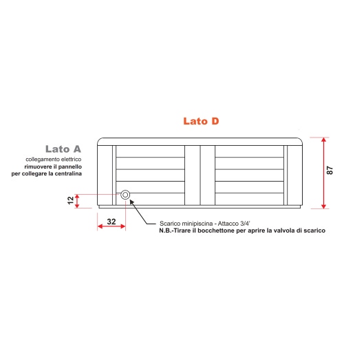 Immagine di Treesse STANDARD SPA RODAS minipiscina idromassaggio quadrata L.230 H.87 cm, con impianto digitale PROD01BP