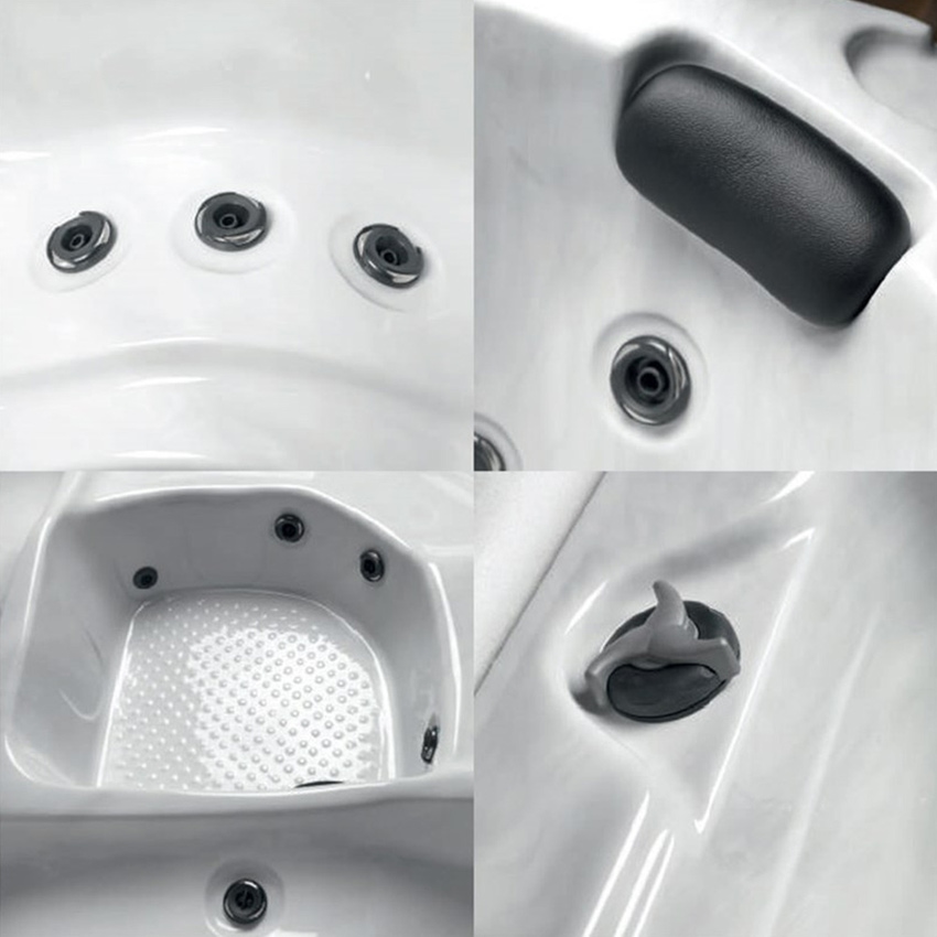 Immagine di Treesse STANDARD SPA NAXOS minipiscina idromassaggio quadrata L.200 H.78 cm, con impianto digitale PNAX01BP