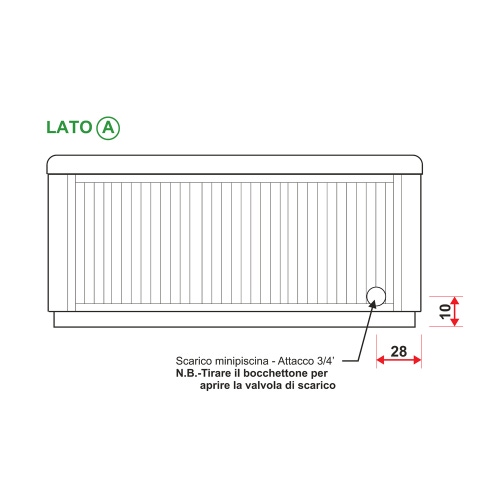 Immagine di Treesse STANDARD SPA IBIZA minipiscina idromassaggio rettangolare L.275 P.228 H.100 cm, con impianto digitale PIBI02BP
