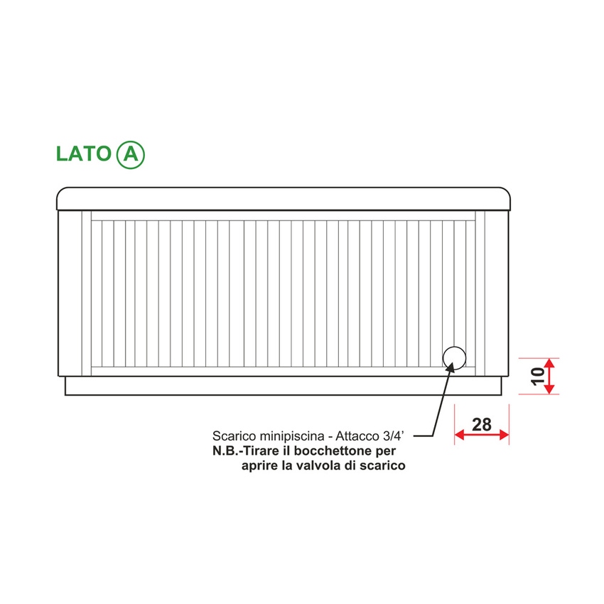 Immagine di Treesse STANDARD SPA IBIZA minipiscina idromassaggio rettangolare L.275 P.228 H.100 cm, con impianto digitale PIBI02BP