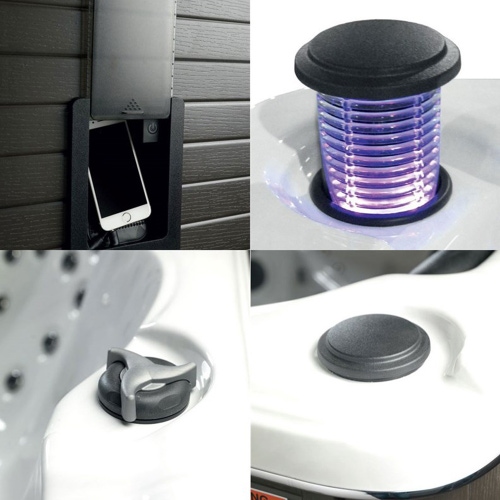 Immagine di Treesse SWIM SPA ANTIBES minipiscina idromassaggio L.390 P.228 H.137 cm, con impianto digitale e nuoto controcorrente PANT01BP