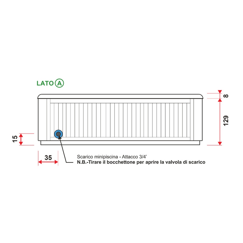 Immagine di Treesse SWIM SPA ANTIBES minipiscina idromassaggio L.390 P.228 H.137 cm, con impianto digitale e nuoto controcorrente PANT01BP