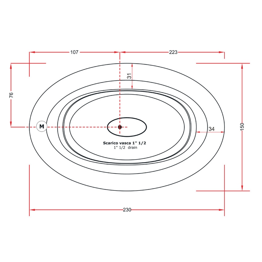 Immagine di Treesse GHOST FUSION SPA 231 minipiscina da interno ovale L.230 P.150 H.67 cm, con idromassaggio Ghost System e comando touch V864H