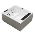 Immagine di Novellini DIVINA L SPA STANDARD minipiscina idromassaggio da esterno con luci led bianche, L.185 P.160 H.85, per 3 persone, sedile colore nero, vasca colore bianco finitura lucido DOL5O0-W10H