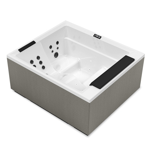 Novellini DOL5O9-W10H DIVINA L SPA STANDARD minipiscina idromassaggio da  esterno con cromolight+audio Bluetooth+purificazione Aquaclean (UV+ozono),  L.185 P.160 H.85, per 3 persone, sedile colore nero, vasca colore bianco  finitura lucido