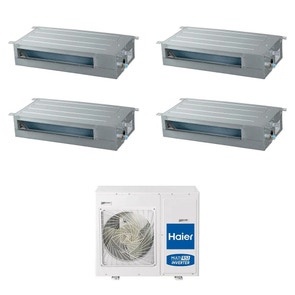 Immagine di Haier CANALIZZATO SLIM Bassa pressione R32 Climatizzatore canalizzabile quadri split inverter Wi-Fi | unità esterna 7.5 kW unità interne 9000+9000+12000+12000 BTU 4U75S2SR5FA+AD[25|25|35|35]S2SS1FA(H)