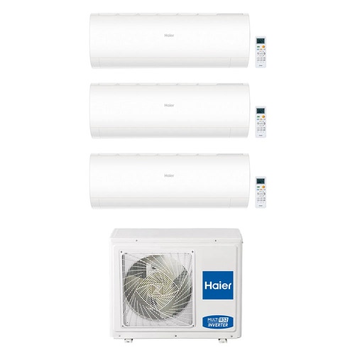 Immagine di Haier PEARL R32 Climatizzatore a parete trial split inverter Wi-Fi bianco | unità esterna 5.5 kW unità interne 7000+7000+7000 BTU 3U55S2SR5FA+AS[20|20|20]PBAHRA