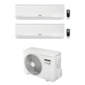 Immagine di Aermec SPG R32 Climatizzatore a parete dual split inverter | unità esterna 5.3 kW unità interne 12000+12000 BTU MPG520+SPG[350|350]W