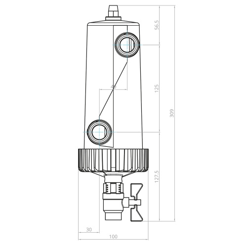 Immagine di Foridra IDRAMAG XL K filtro defangatore magnetico a pulizia semiautomatica con attacchi da 1", rete filtrante da 450 micron, completo di 2 valvole ad angolo da 1" IDRAMAGXLK