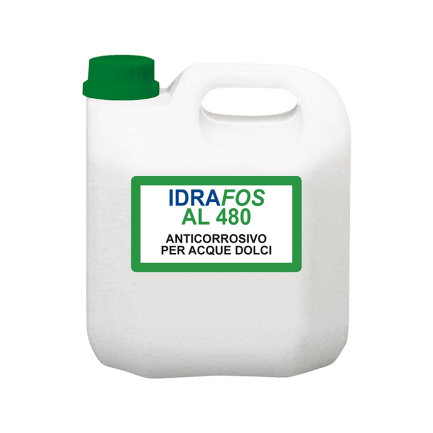 Immagine di Foridra IDRAFOS AL 480 trattamento anticorrosivo per acque dolci o addolcite, idoneo a prevenire o ridurre il fenomeno dell'acqua rossa, confezione da 20 kg I.AL480T20
