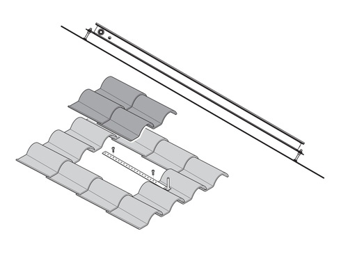 Immagine di Beretta Kit staffe sottotegola TETTO INCLINATO 5 collettori SCF-25/4B (montaggio verticale) 20104636