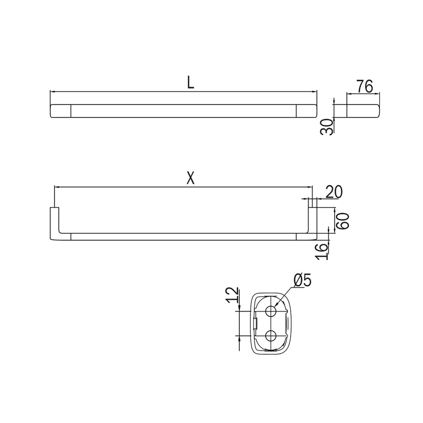 Immagine di Inda CLAIRE portasalviette L.32 cm, finitura cromo A7118ACR