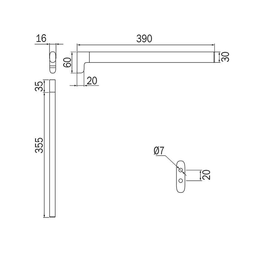 Immagine di Inda CLAIRE portasalviette fisso a bandiera, finitura nickel spazzolato A71150AC