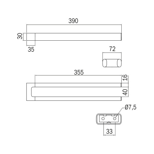 Immagine di Inda CLAIRE portasalviette doppio fisso a bandiera, finitura cromo A7115ACR