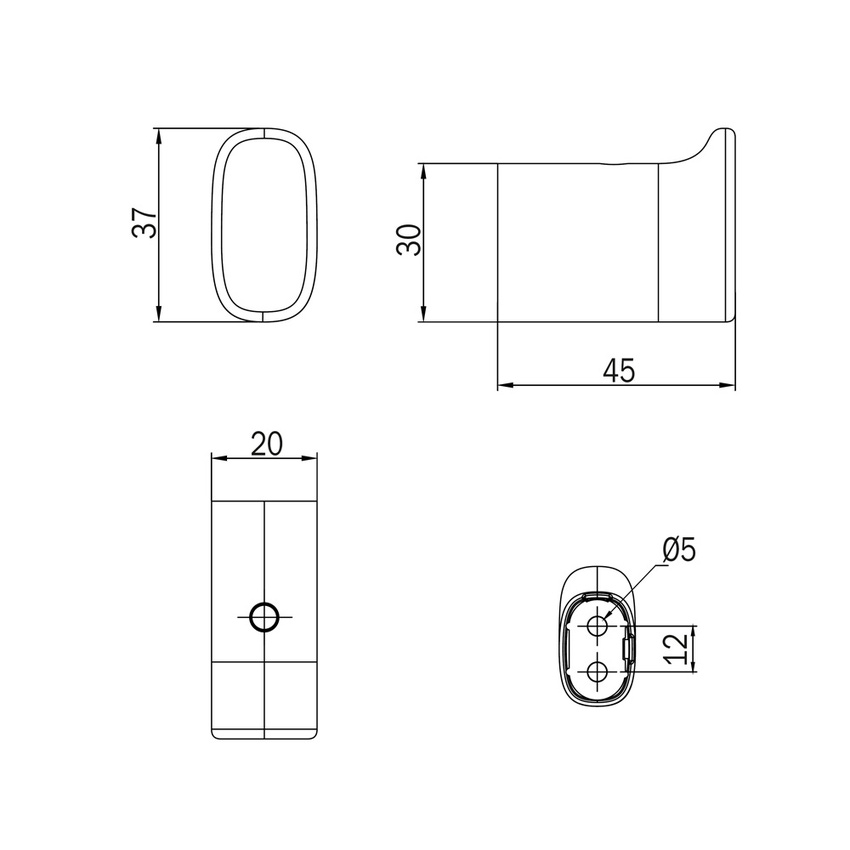 Immagine di Inda CLAIRE appendiabiti, finitura nickel spazzolato A7120AAC